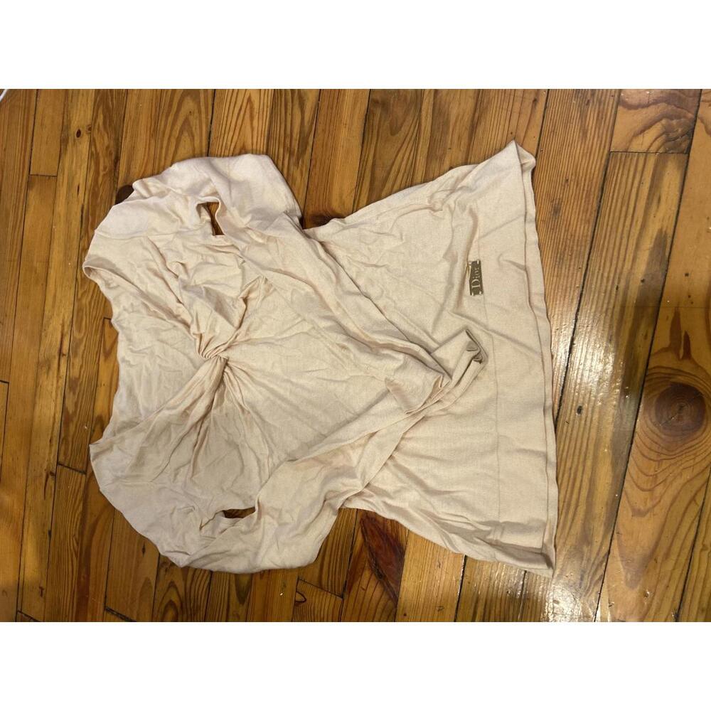 Dior Light Beige Long Sleeve Twist Front Top